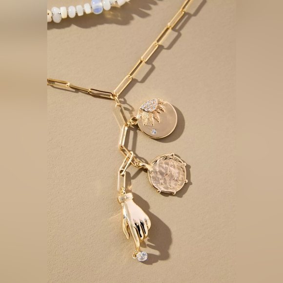 Anthropologie Shades of Sea Layered Necklaces: Charm Edition Ivory - Picture 2 of 2